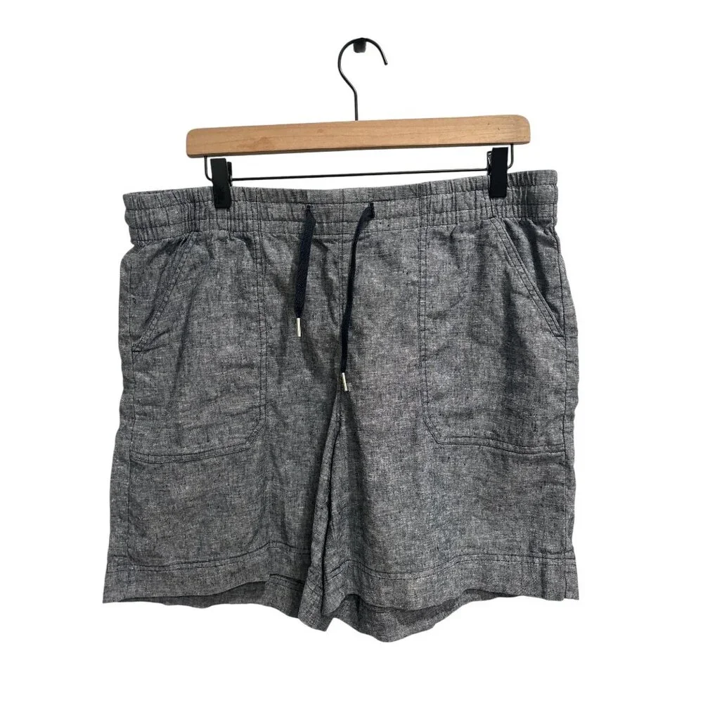 Orvis Linen Blend Shorts Lot 2 Size 16 Elastic Waist Casual Summer - Picture 5 of 12
